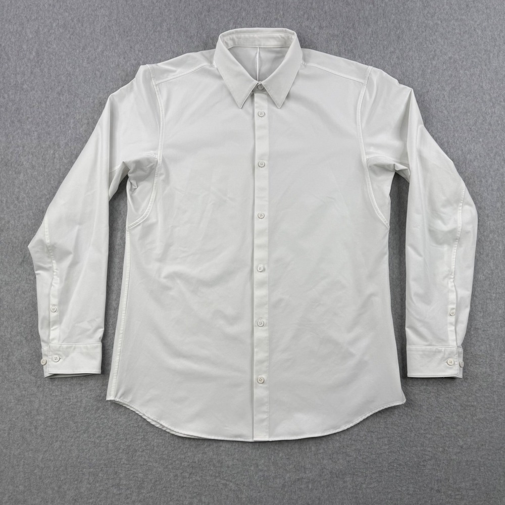 Lululemon Shirt Mens Medium White New Venture Long Sleeve Button Up Stretch Work